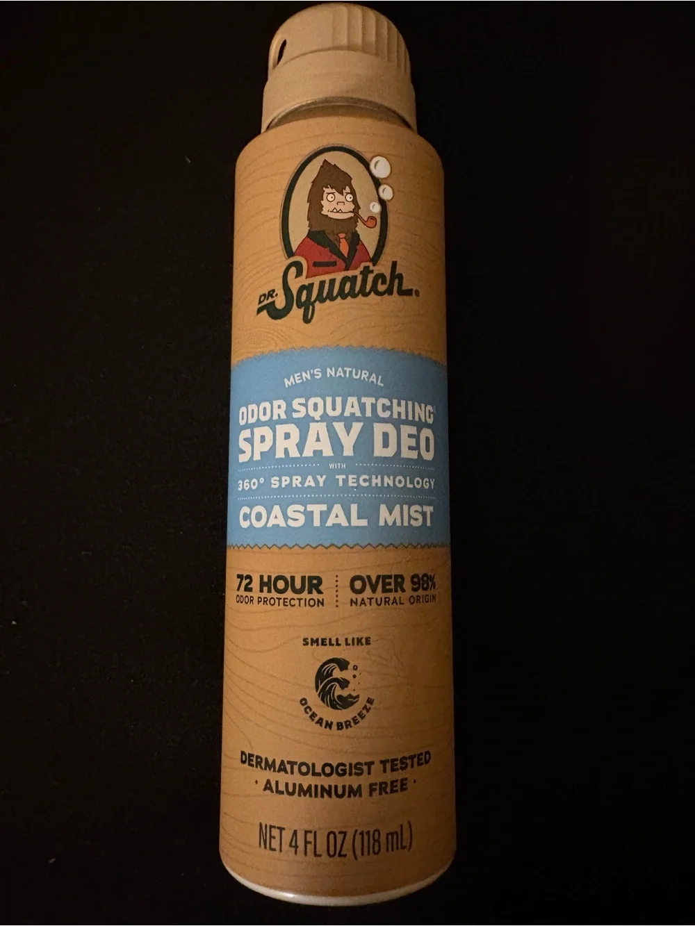 Dr. Squatch Coastal Mist Odor Squatching Spray Deodorant 4 oz Aluminum Free